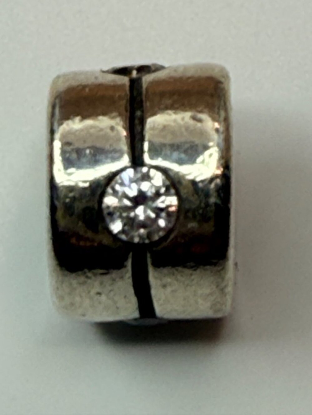 Retired Pandora Clear CZ Sterling Silver Spacer Charm 925 ALE - Picture 4 of 6